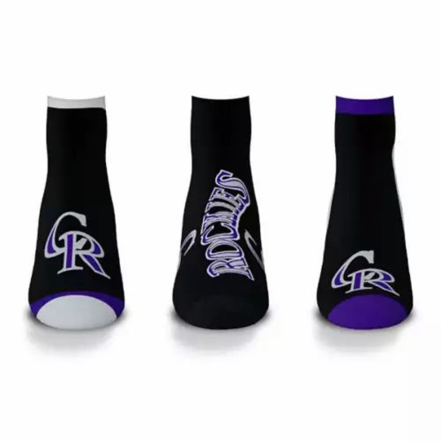 Mlb * | For Bare Feet Colorado Rockies 3Pk. Flash Socks