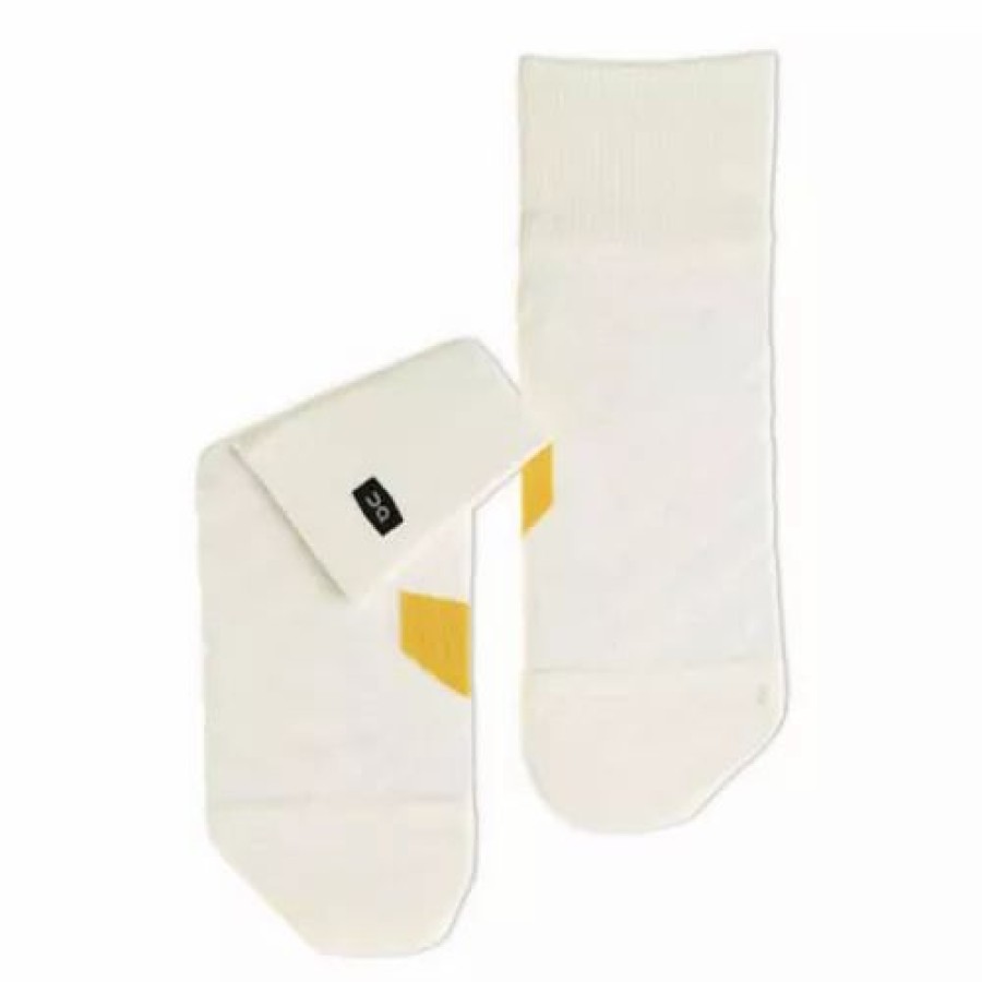 Clothing * | On Running Men'S On Mid Quarter Running Socks White/Ice