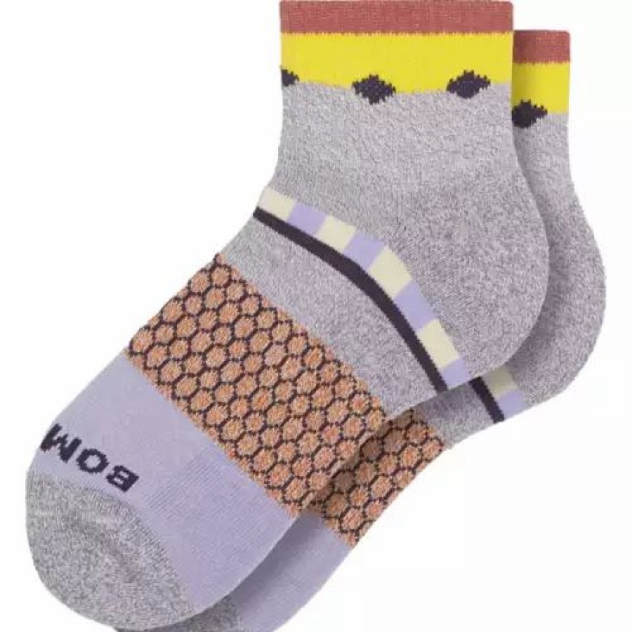 Clothing * | Women'S Bombas Colorblock Quarter Socks Dusty