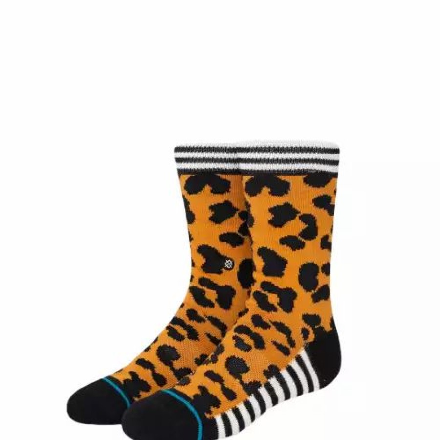 Clothing * | Kids' Stance Kid'S Wildcat Crew Socks Black