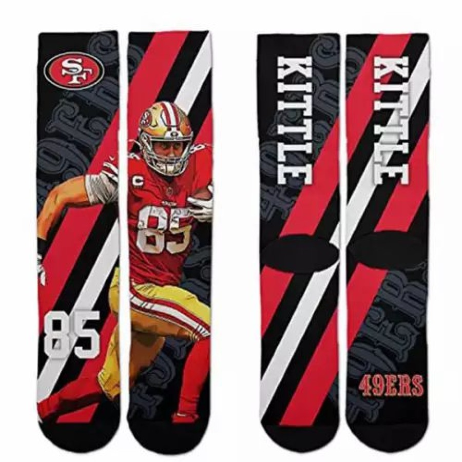 Nfl * | For Bare Feet San Francisco 49Ers George Kittle Player Stripe Socks