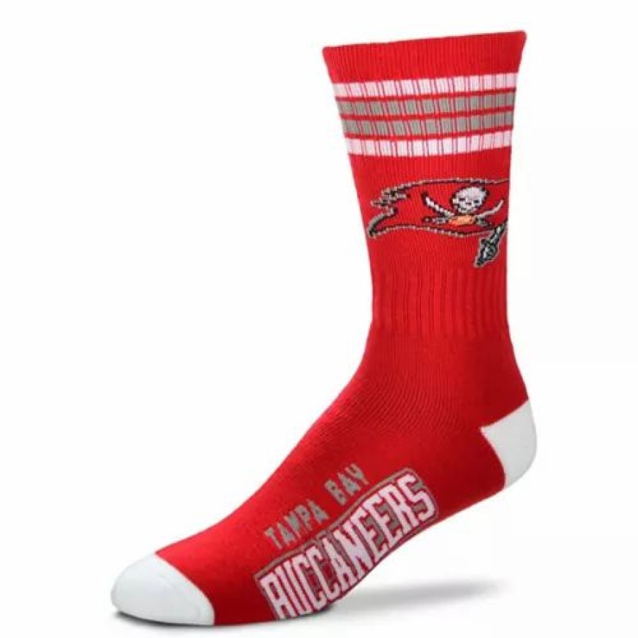 Nfl * | For Bare Feet Tampa Bay Buccaneers Four Stripe Deuce Socks