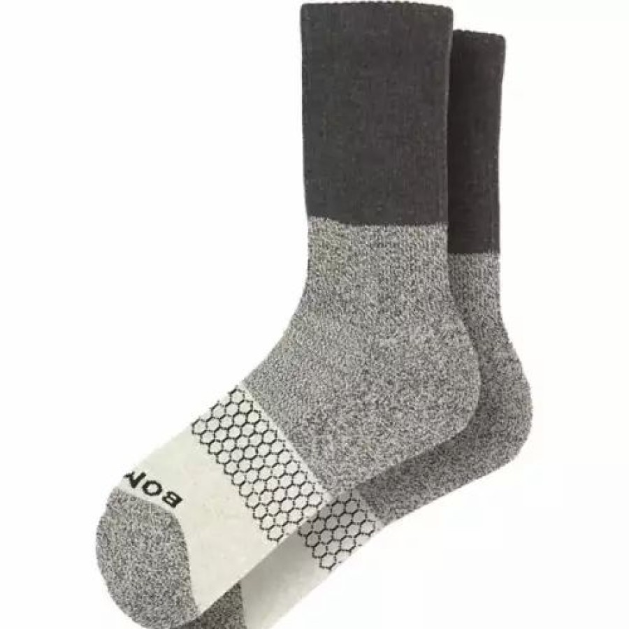 Clothing * | Adult Bombas Tri-Block Marl Crew Socks Grey Heather