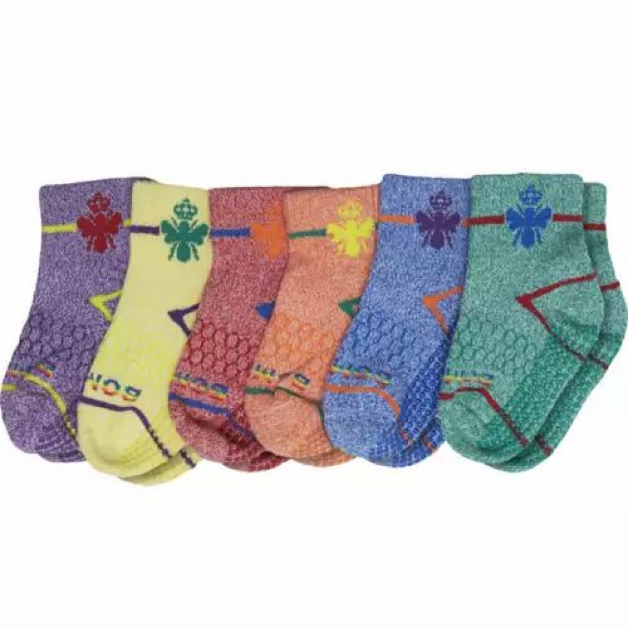 Clothing * | Baby Adult Bombas Toddler Grip 6 Pack Ankle Socks Pride