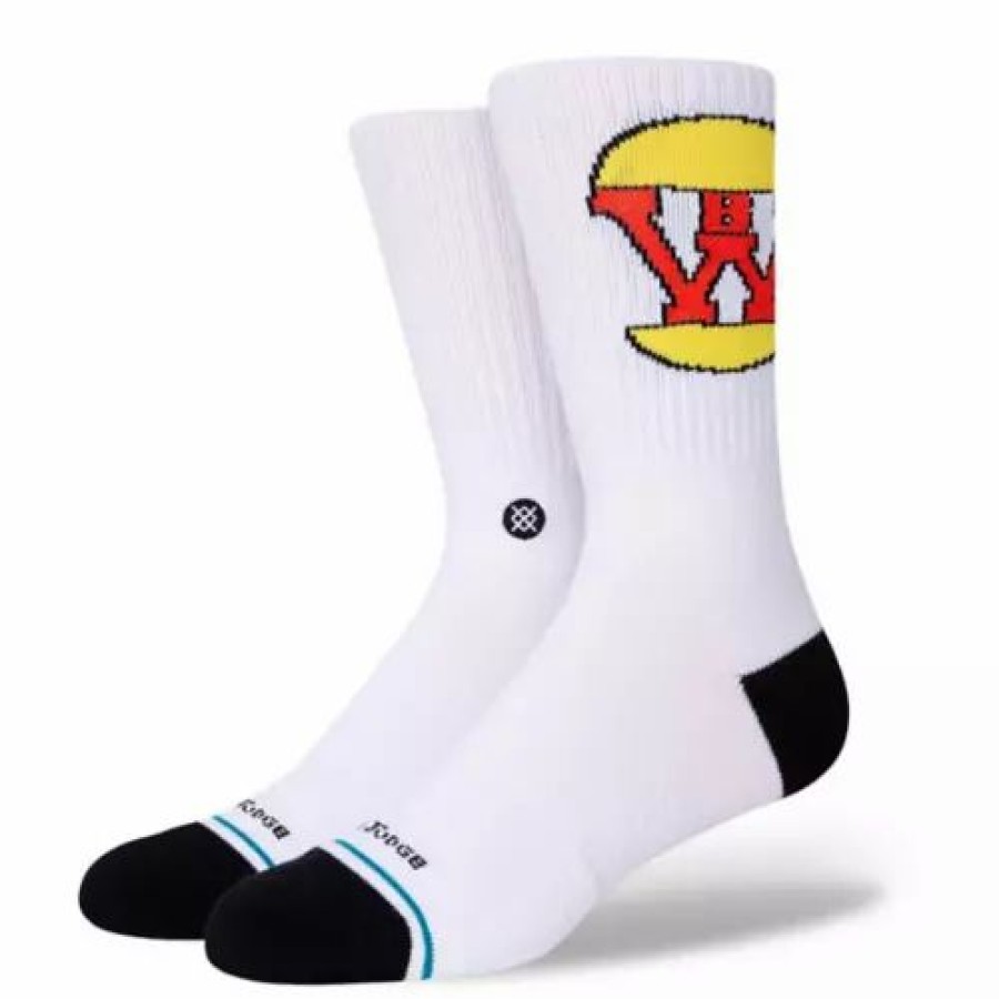 Clothing * | Adult Stance Burgerwold Crew Socks White