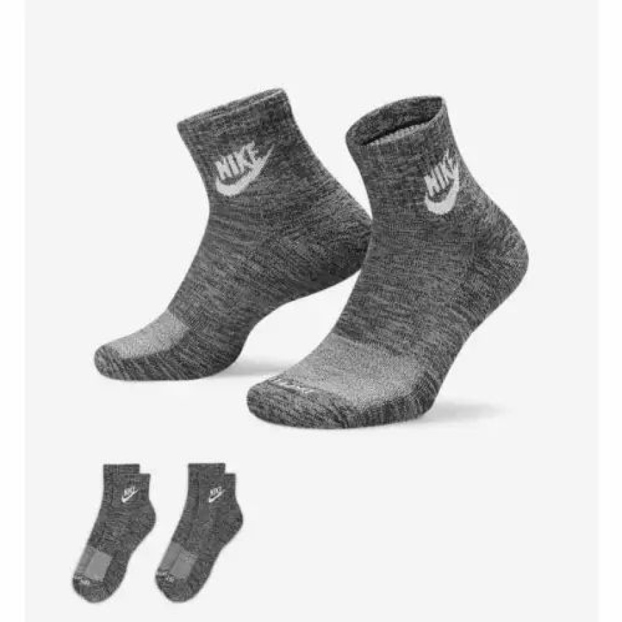 Clothing * | Men'S Nike Everyday Plus Cushioned 2 Pack Quarter Socks