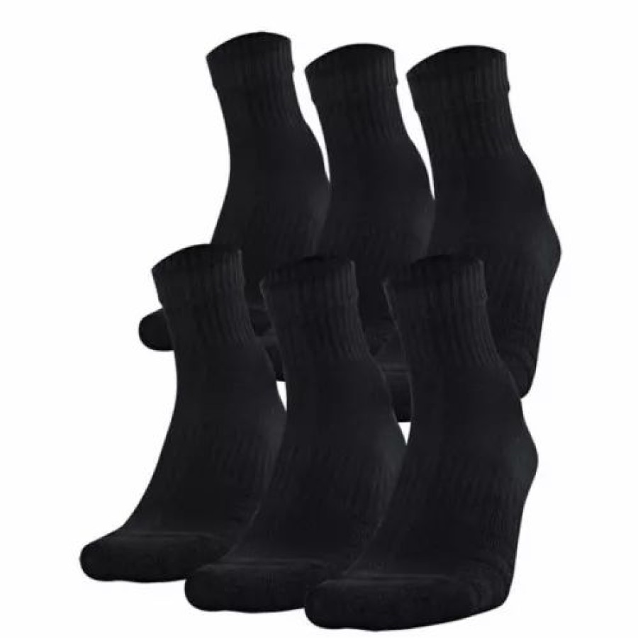 Clothing * | Adult Under Armour Training Cotton 6 Pack Quarter Socks