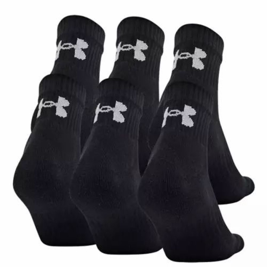 Clothing * | Adult Under Armour Training Cotton 6 Pack Quarter Socks