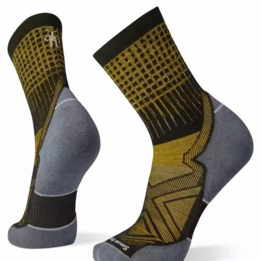 Clothing * | Men'S Smartwool Run Targeted Cushion Pattern Crew Socks Black