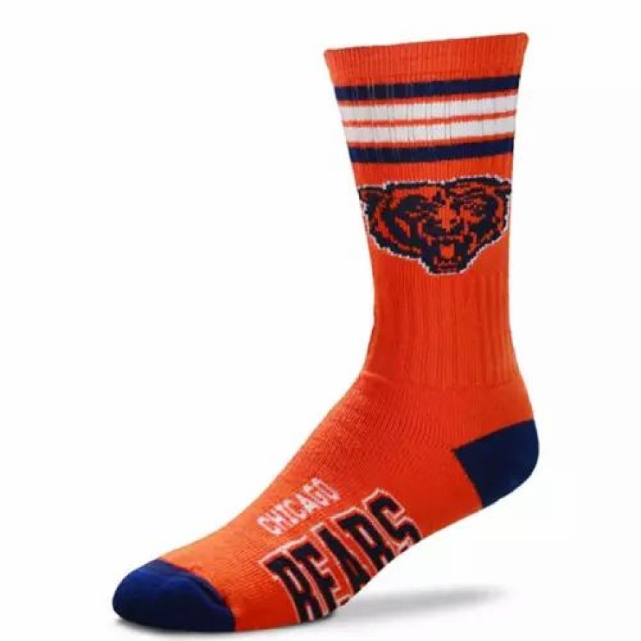 Nfl * | For Bare Feet Chicago Bears 4 Stripe Deuce Socks