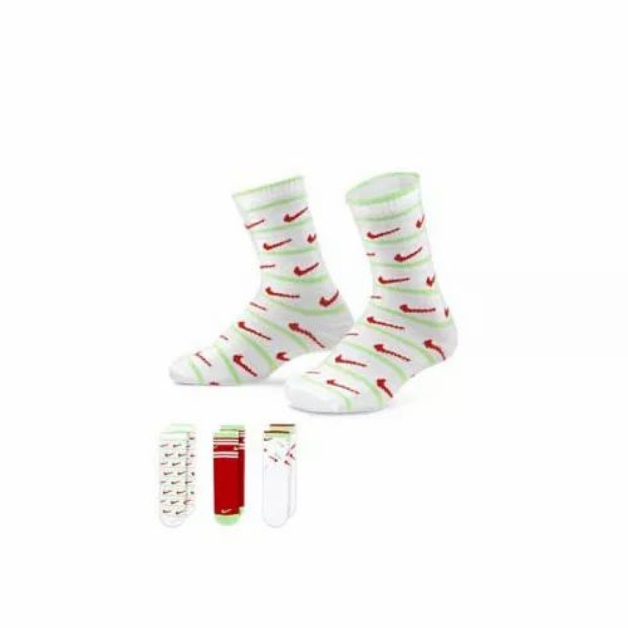 Clothing * | Kids' Nike Kid'S Christmas 3 Pack Crew Socks Black