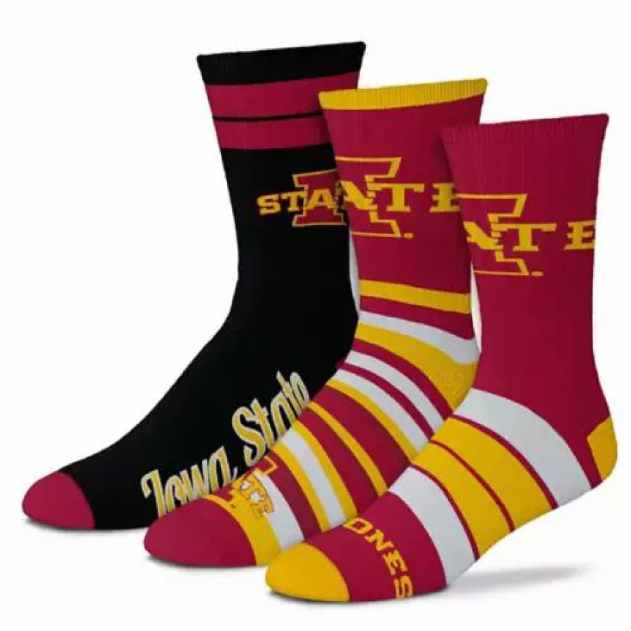 College * | For Bare Feet Iowa State Cyclones 3Pk Team Batch Socks