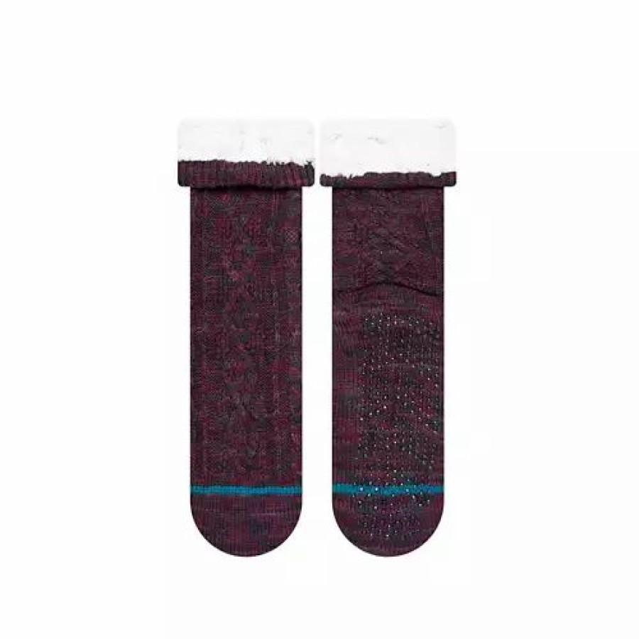 Clothing * | Adult Stance Habitat Slipper Crew Socks Burgandy