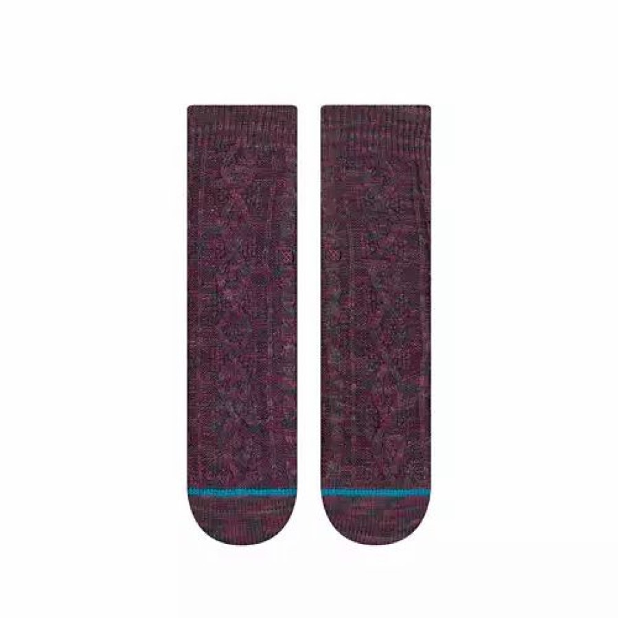 Clothing * | Adult Stance Habitat Slipper Crew Socks Burgandy