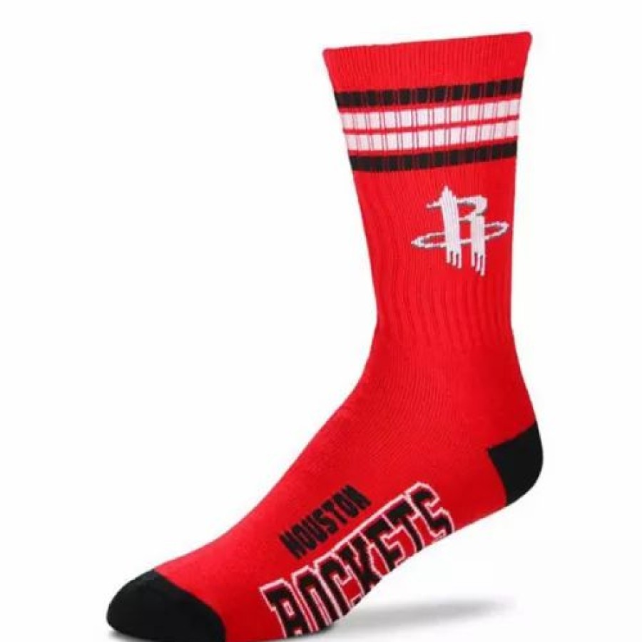 Nba * | For Bare Feet Kids' Houston Rockets 4 Stripe Deuce Socks