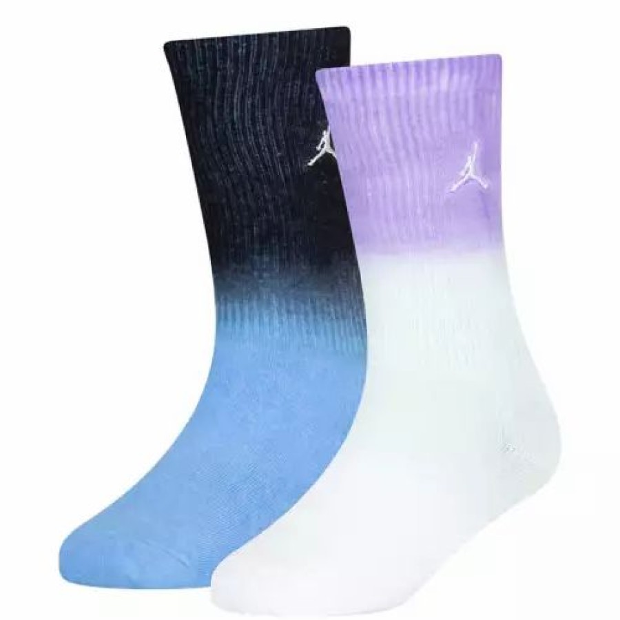 Clothing * | Kids' Jordan Dip Dye 2 Pack Crew Socks Ultra Blue