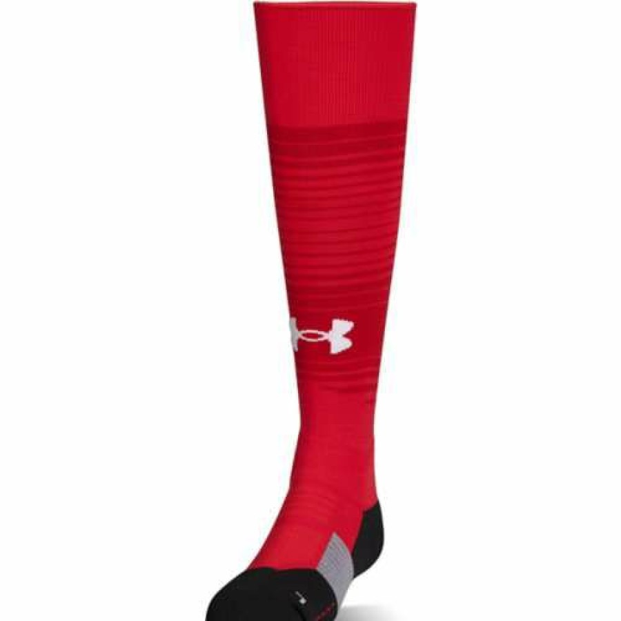 Clothing * | Men'S Under Armour Performance Knee High Soccer Socks Red