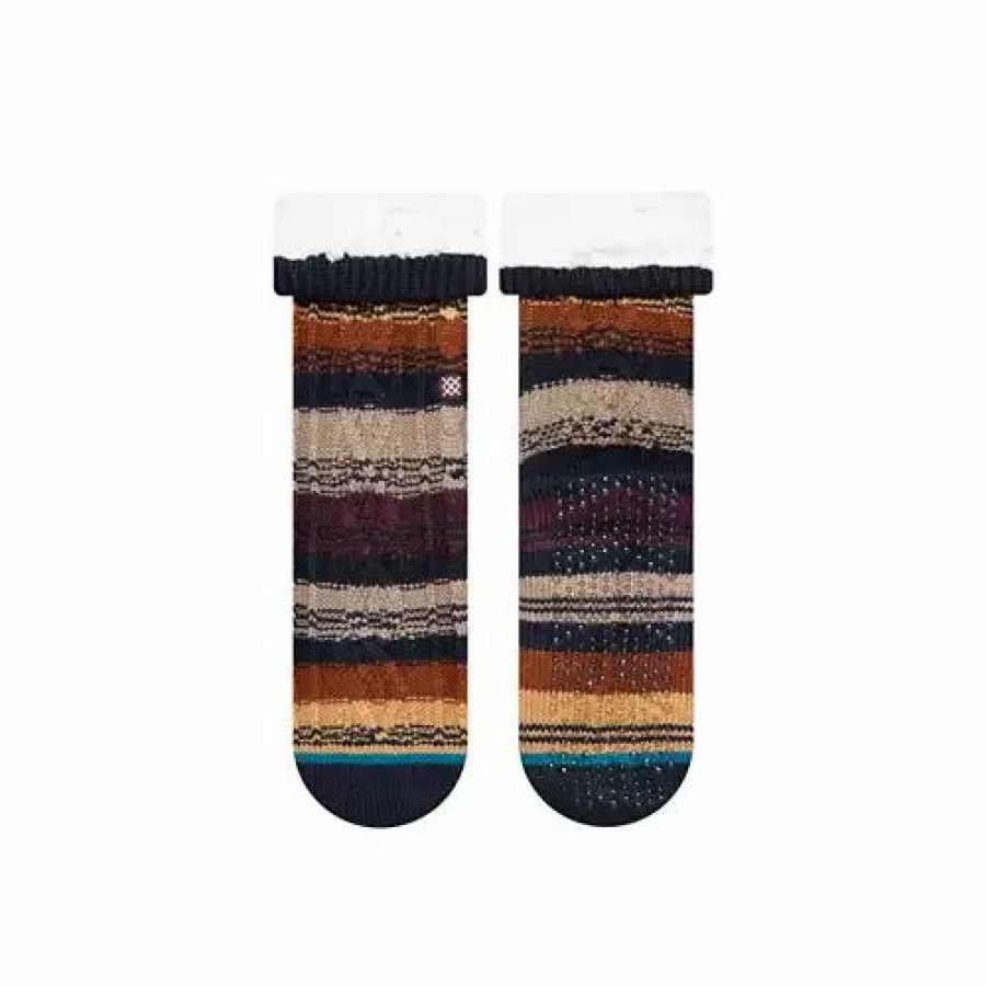 Clothing * | Adult Stance Toasted Slipper Crew Socks Burgandy