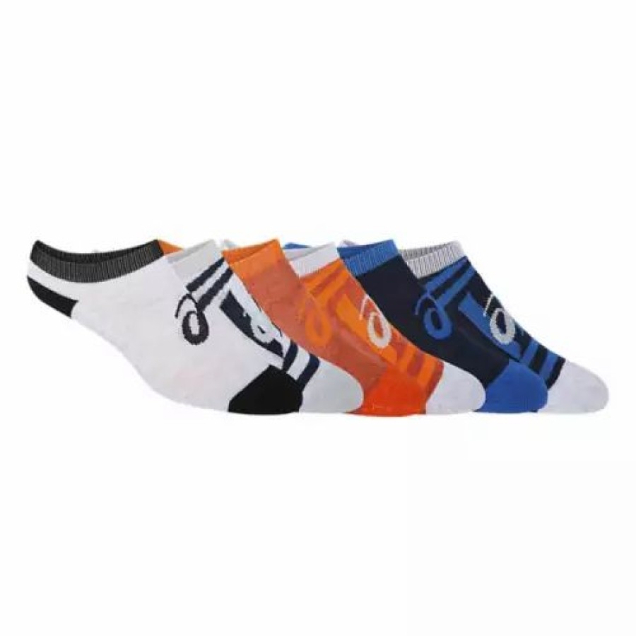 Clothing * | Kids' Asics Invasion 6 Pack No Show Running Socks Blue/Black/Orange