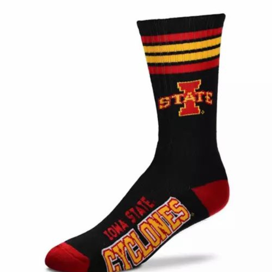 College * | For Bare Feet Iowa State Cyclones 4 Stripe Crew Socks