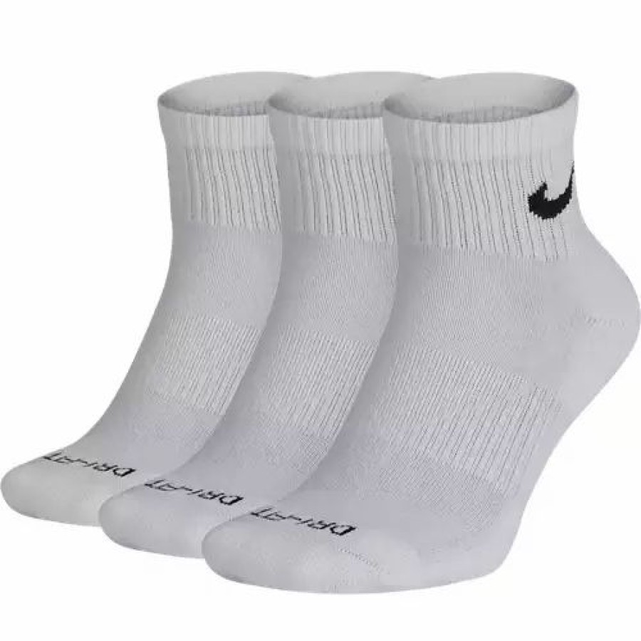 Clothing * | Adult Nike Everyday Plus Cushioned 3 Pack Crew Socks White/Black