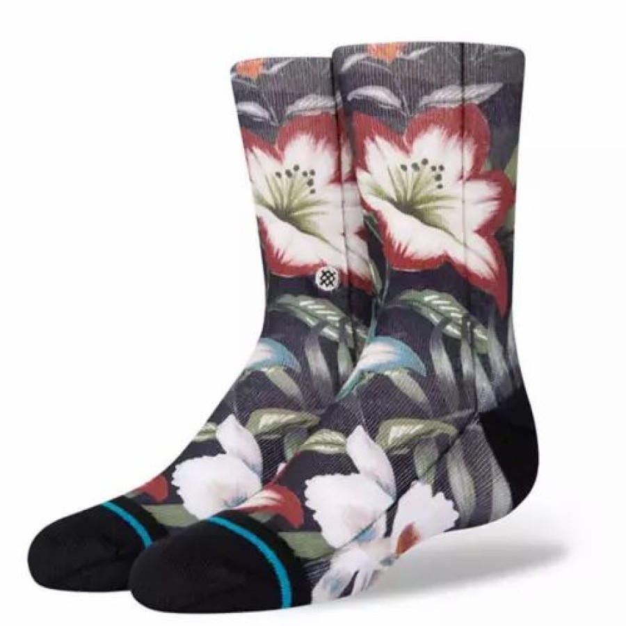 Clothing * | Kids' Stance Variegate Crew Socks Black