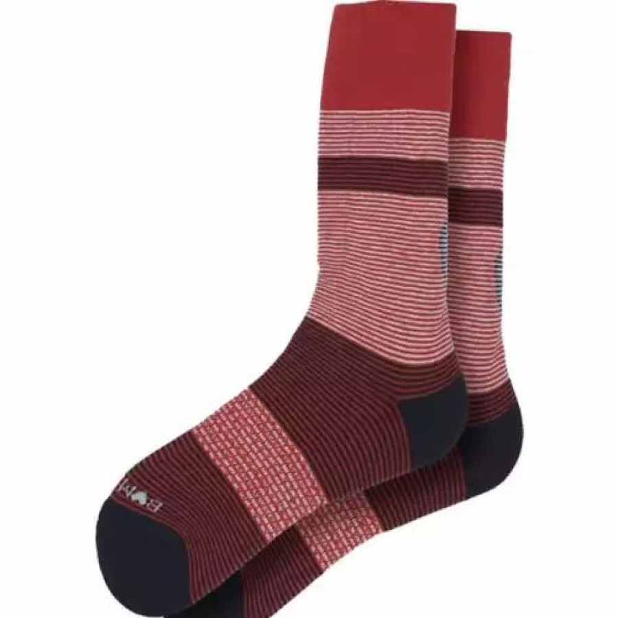 Clothing * | Women'S Bombas Feedstripe Heart Crew Socks Crimson