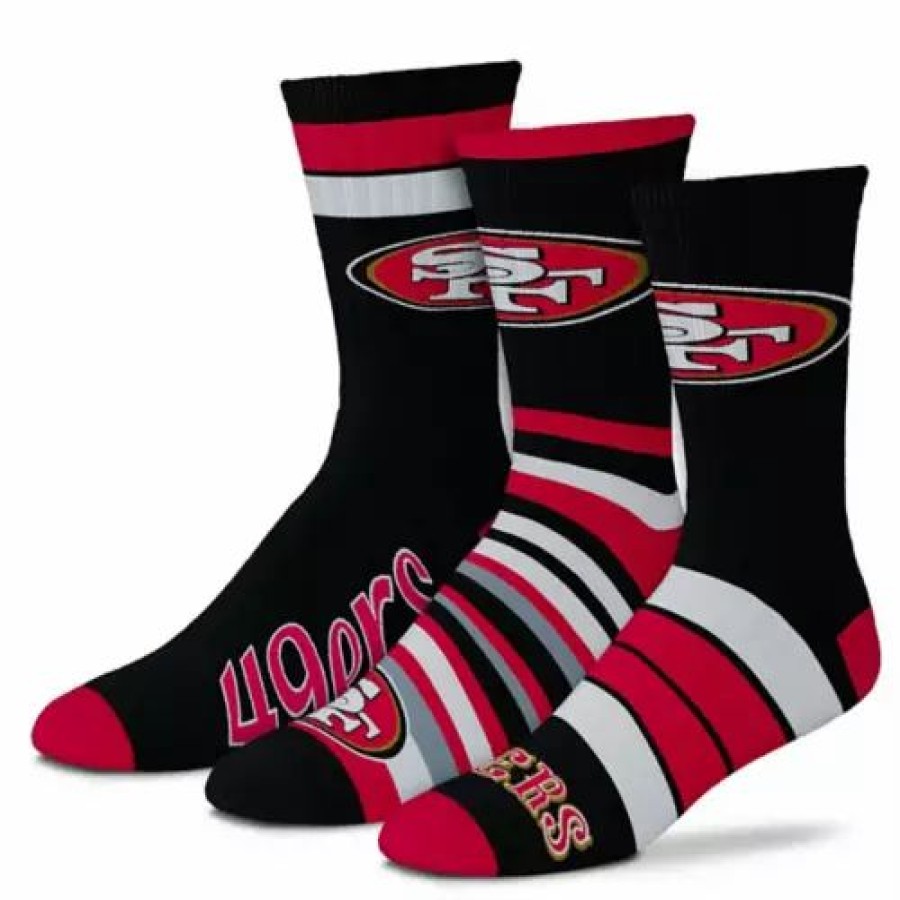 Nfl * | For Bare Feet San Francisco 49Ers 3Pk Team Batch Socks