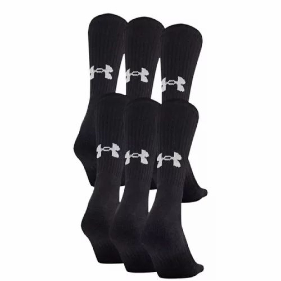 Clothing * | Kids' Under Armour Training Cotton 6 Pack Crew Socks