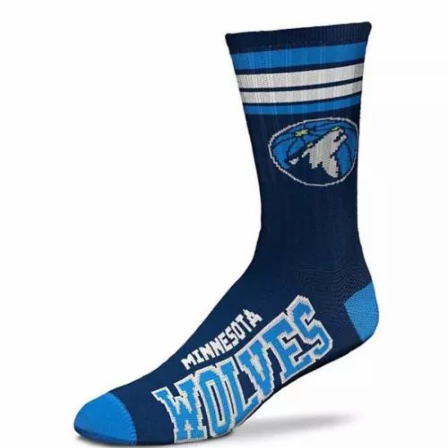 Nba * | For Bare Feet Minnesota Timberwolves 4 Stripe Deuce Socks