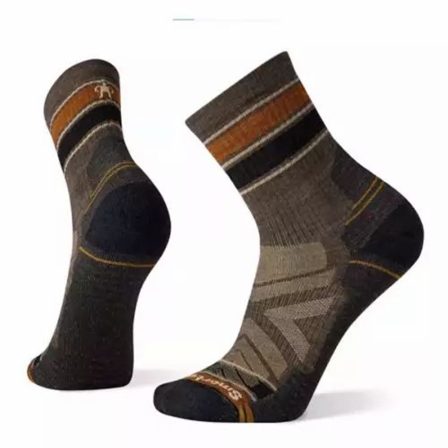 Clothing * | Men'S Smartwool Hike Light Cushion Striped Crew Socks