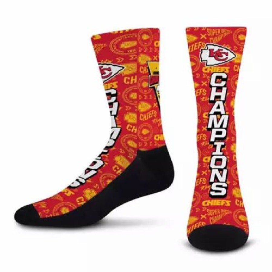 Nfl * | For Bare Feet Kansas City Chiefs 2023 Super Bowl Champions Socks