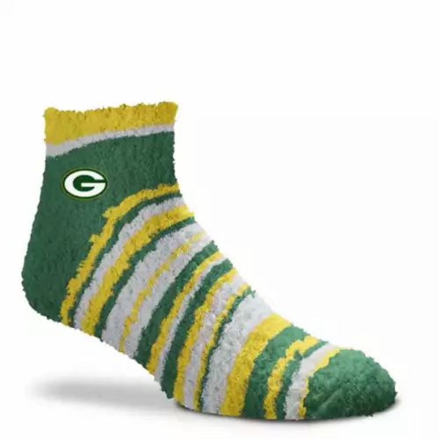 Nfl * | For Bare Feet Women'S Bay Packers Rainbow Ii Socks Green