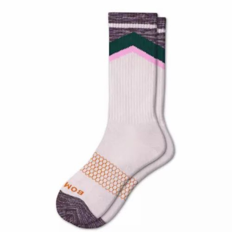 Clothing * | Adult Bombas Marl Stripe Geo Crew Socks