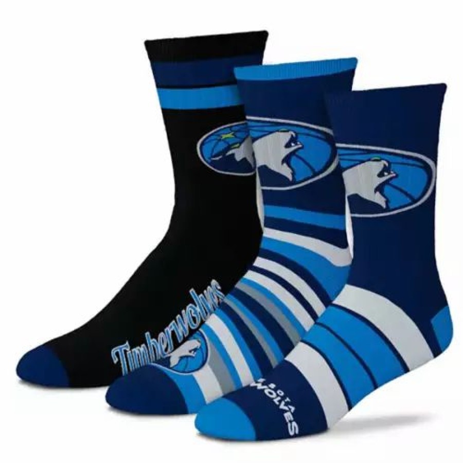 Nba * | For Bare Feet Timberwolves 3Pk Team Batch Socks