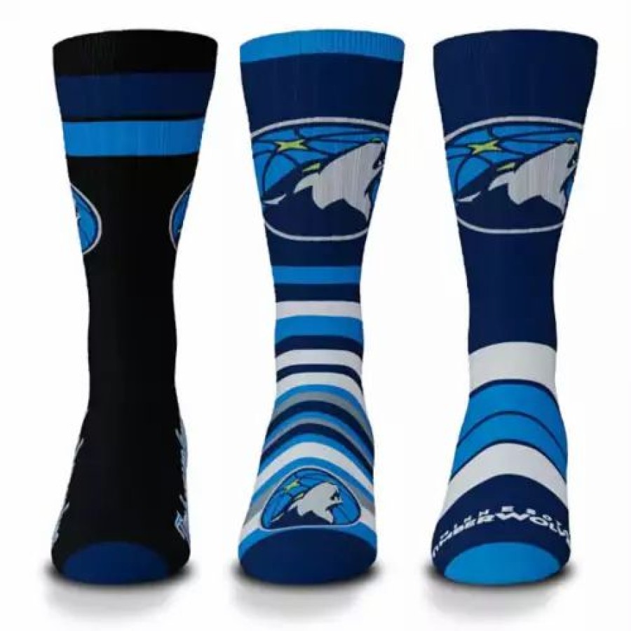 Nba * | For Bare Feet Timberwolves 3Pk Team Batch Socks