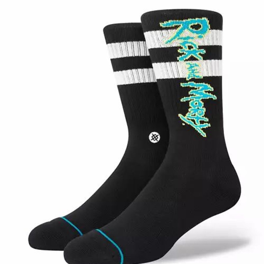 Clothing * | Adult Stance Rick N Morty Crew Socks Black