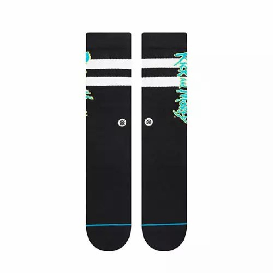 Clothing * | Adult Stance Rick N Morty Crew Socks Black