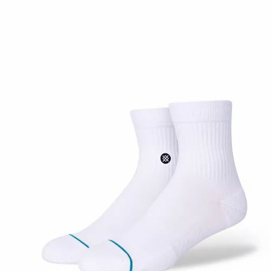 Clothing * | Adult Stance Icon Quarter Socks White/White