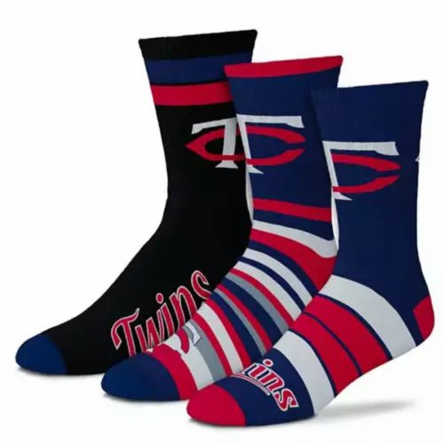 Mlb * | For Bare Feet Minnesota Twins Team Batch 3Pk Socks