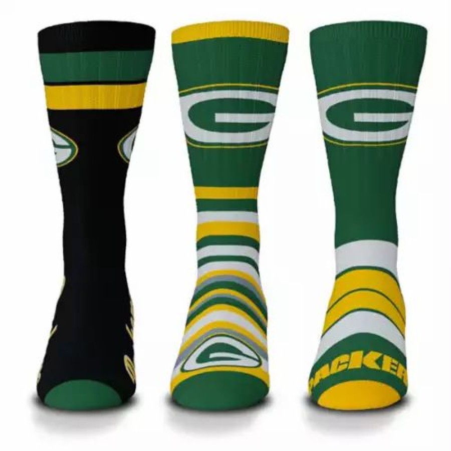 Nfl * | For Bare Feet Green Bay Packers 3Pk Team Batch Socks