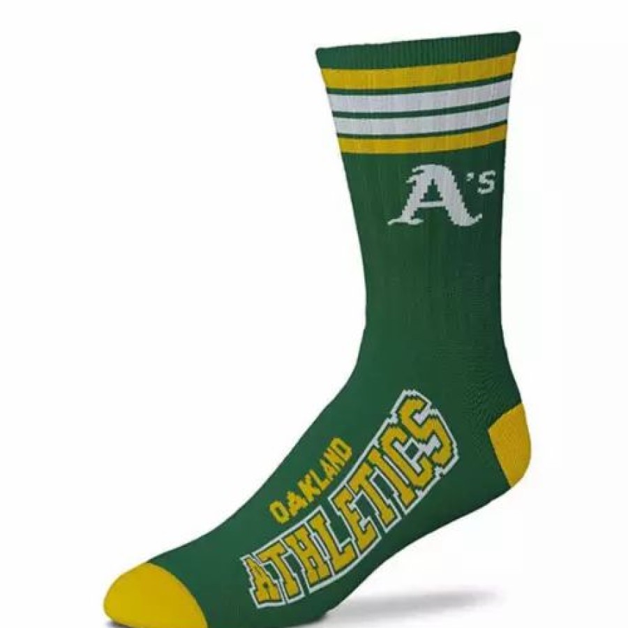 Mlb * | For Bare Feet Kids' Oakland Athletics 4 Stripe Deuce Socks