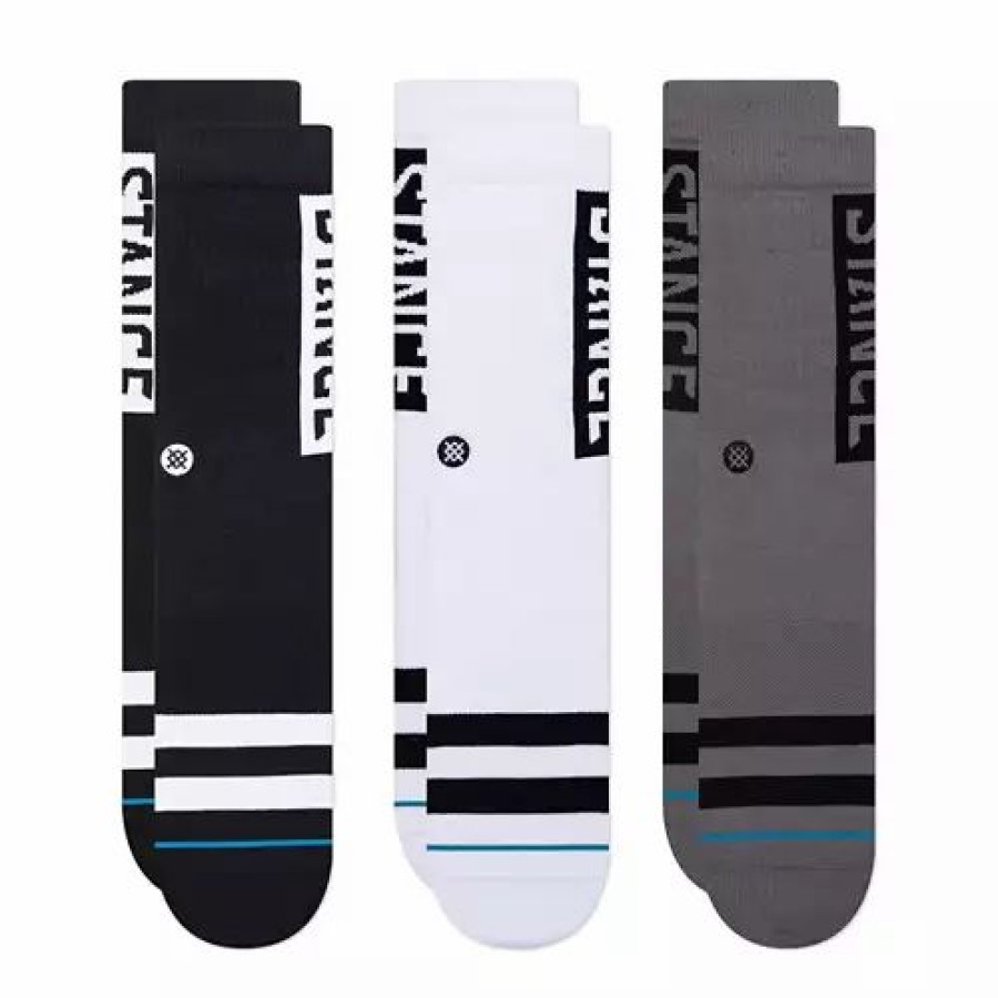 Clothing * | Adult Stance Og 3 Pack Crew Socks Black/White