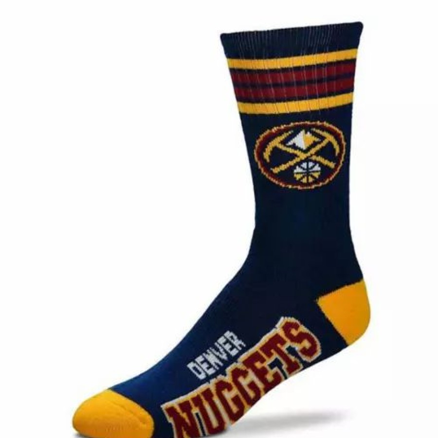 Nba * | For Bare Feet Denver Nuggets 4 Stripe Deuce Socks