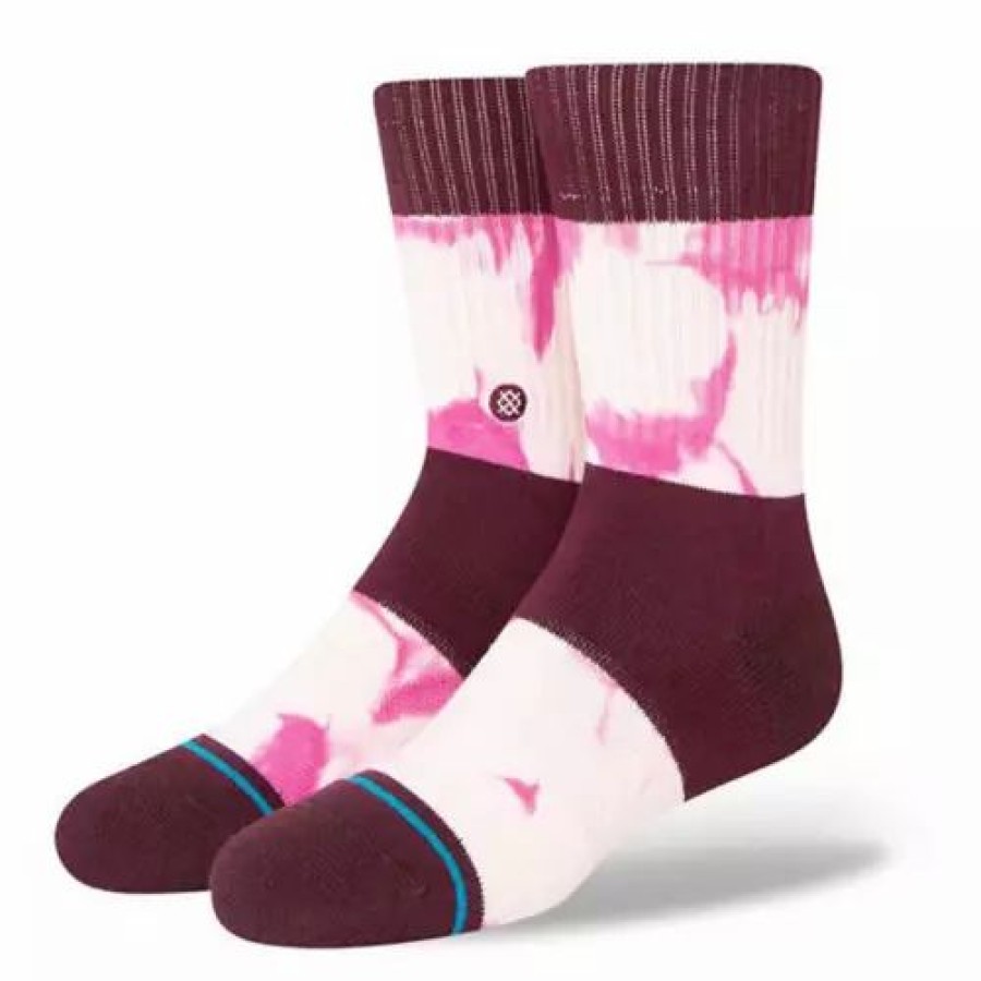 Clothing * | Kids' Stance Assurance Crew Socks Burgundy