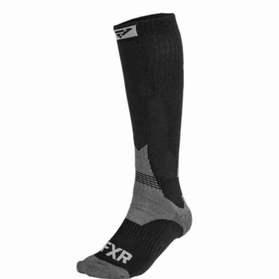 Clothing * | Men'S Fxr Boost Performance 2 Pack Knee High Socks Black/Charcoal