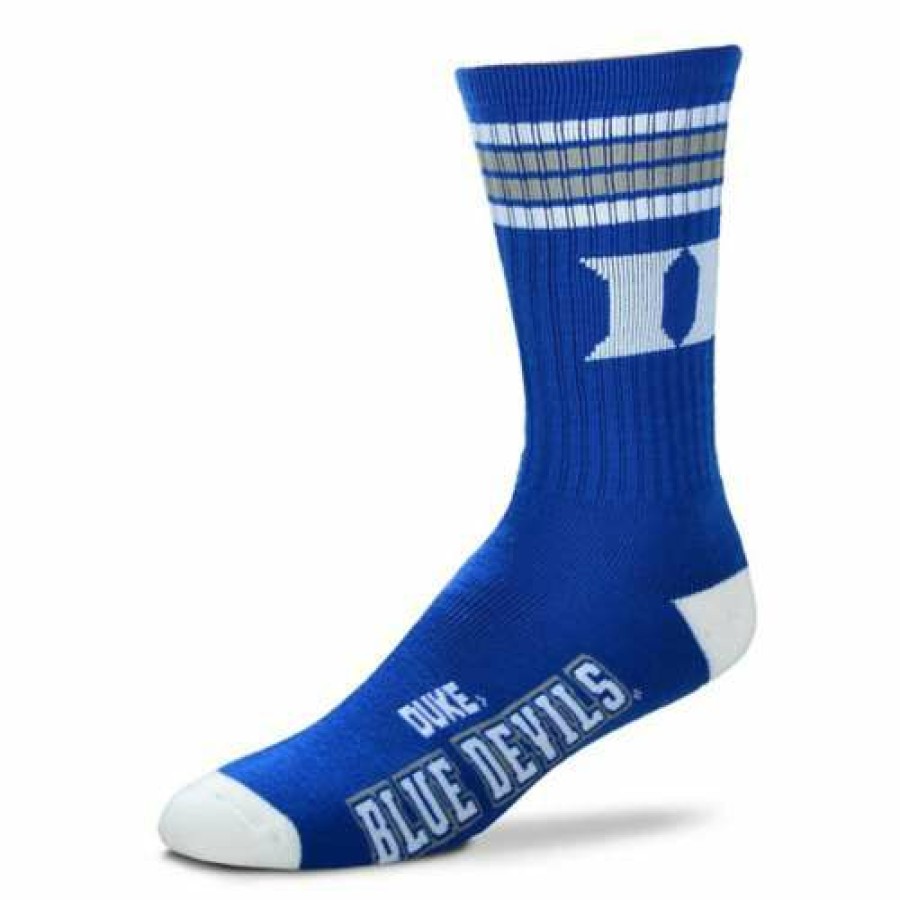 College * | For Bare Feet Kids' Duke Devils 4 Stripe Deuce Crew Socks Blue