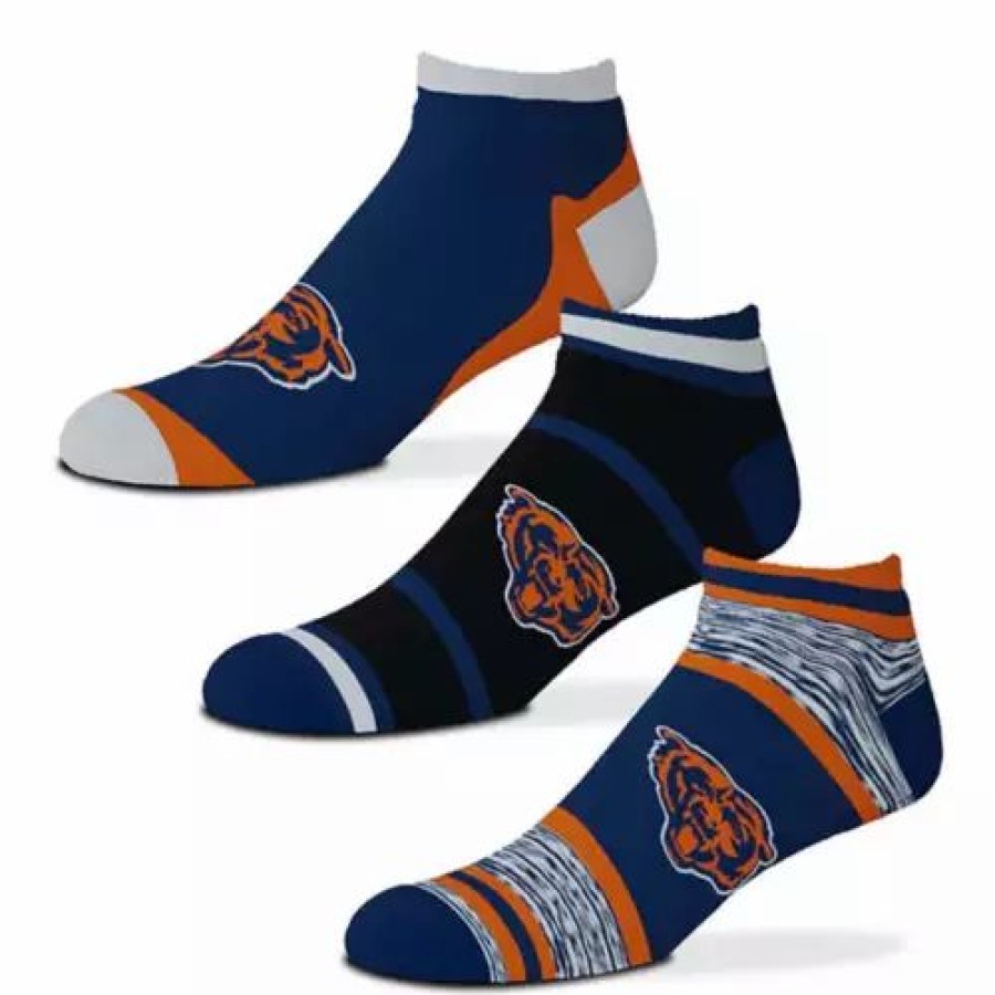 Nfl * | For Bare Feet Chicago Bears 3Pk Flash Socks