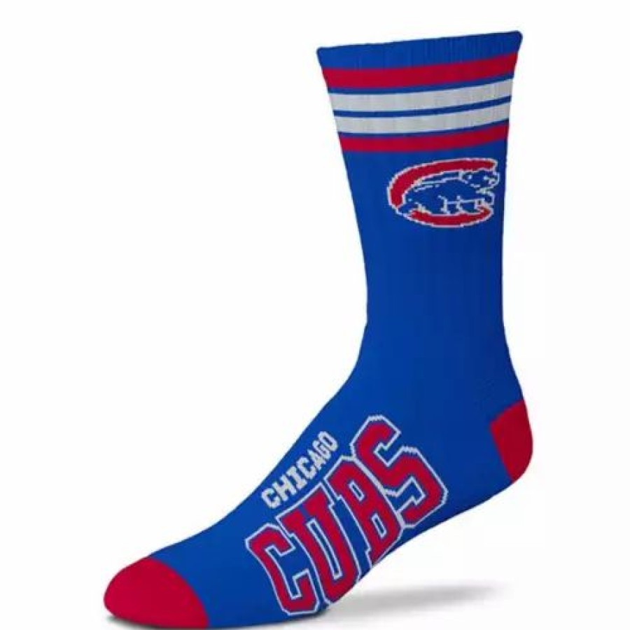 Mlb * | For Bare Feet Chicago Cubs 4 Stripe Deuce Socks