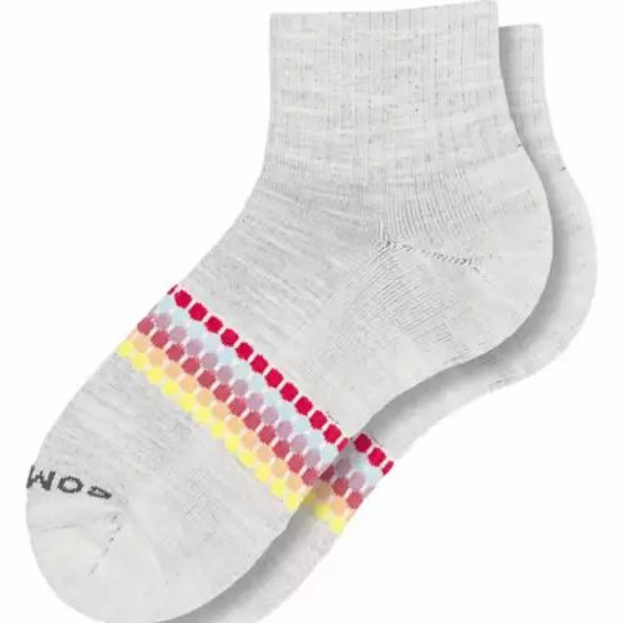 Clothing * | Women'S Bombas Honeycomb Stripe Quarter Socks